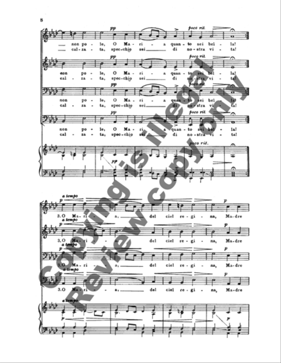 Laude of the Fifteenth Century: 1. Dimmi dolce Maria: 2. O Maria: 3. Ecco'l Messia TTBB scores gallery preview page 13