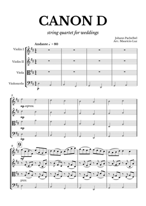 Book cover for Canon in D for String Quartet