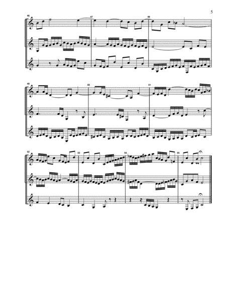 Fugue No. 3 in C# Major (WTC Book 1) for Clarinet Trio (transposed to C major) image number null