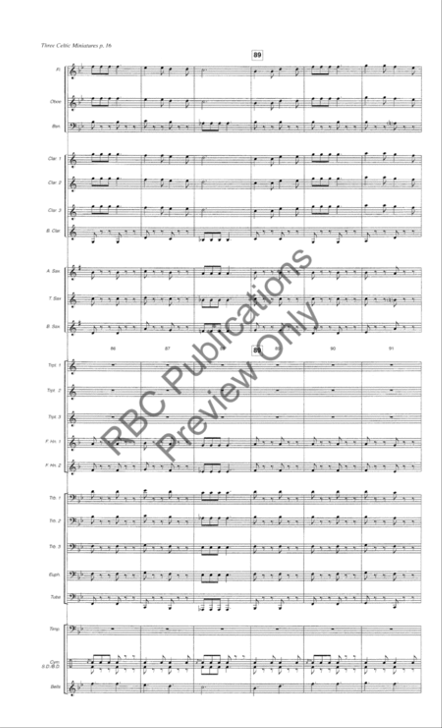 Three Celtic Miniatures (Score) Concert Band scores gallery preview page 19
