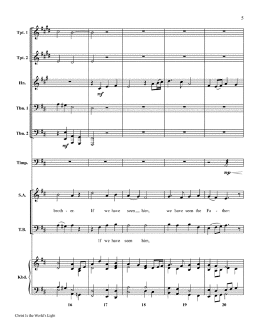 Christ Is the World's Light Choir scores gallery preview page 5
