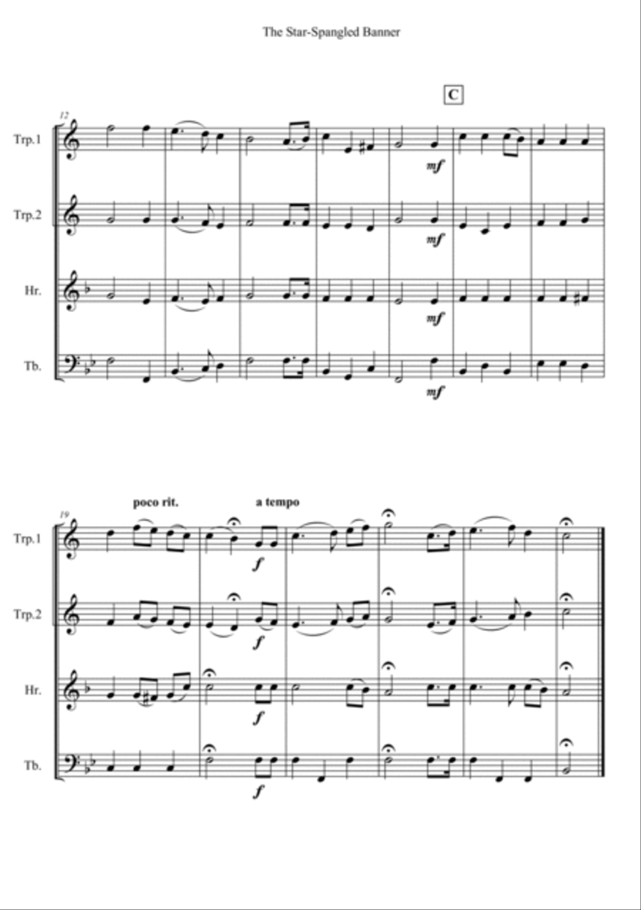 The Star-Spangled Banner Horn scores gallery preview page 2