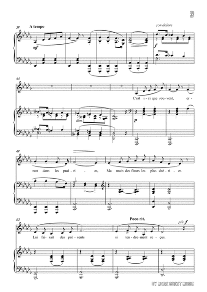 Masse-Souvenirs in D flat Major,for Voice and Piano image number null