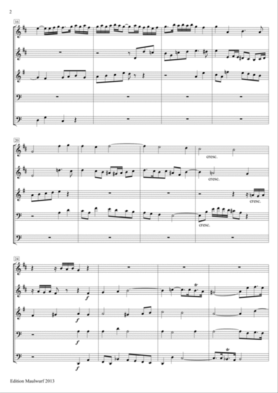 Pachelbel 2 Fugues Brass Quintet scores gallery preview page 2