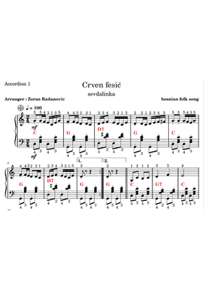 Crven fesić - for accordion duet