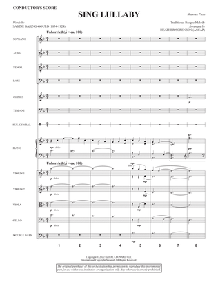 Book cover for Sing Lullaby (arr. Heather Sorenson) - Full Score