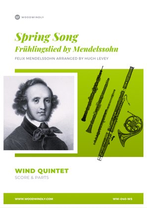 Book cover for Spring Song (Frühlingslied) Opus 62 no.5 arranged for Wind Quintet