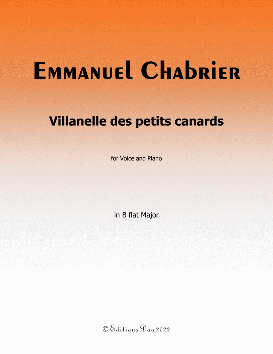 Villanelle des petits canards, by Chabrier, in B flat Major Voice scores gallery preview page 1