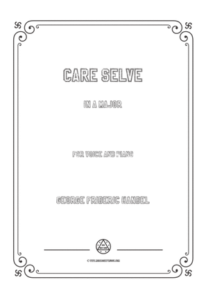 Book cover for Handel-Care selve in A Major,for Voice and Piano