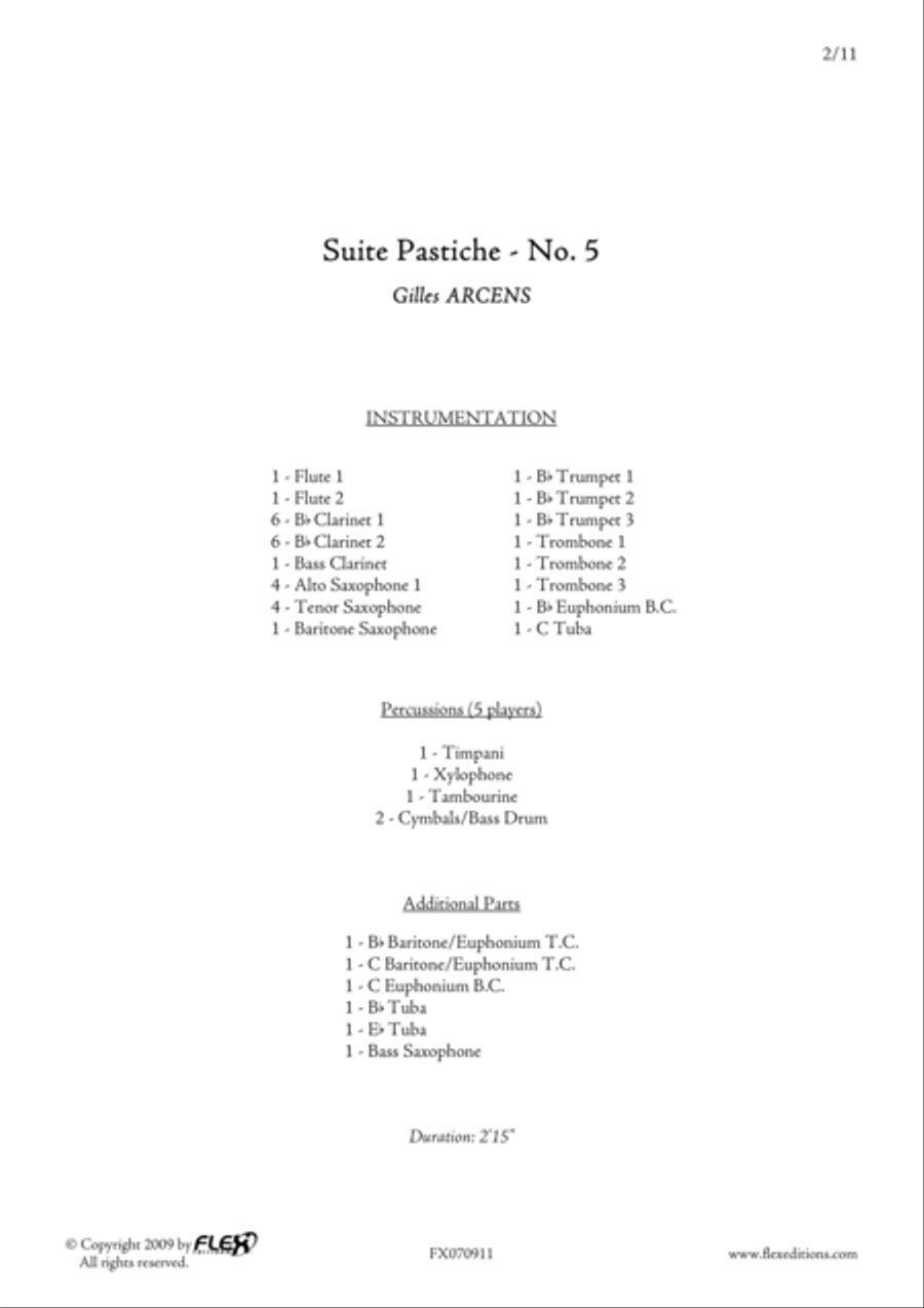 Suite Pastiche: No. 5 Concert Band scores gallery preview page 2