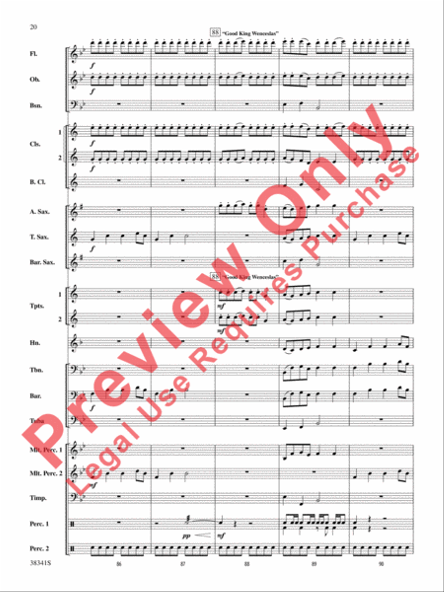 A Canadian Christmas Concert Band scores gallery preview page 21