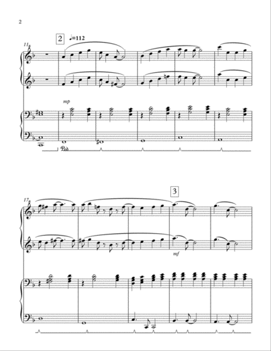 The Fragrance of Purple Rosy, New Age piano duet for 1 piano 4 hands in intermediate level 1 Piano, 4-Hands scores gallery preview page 2