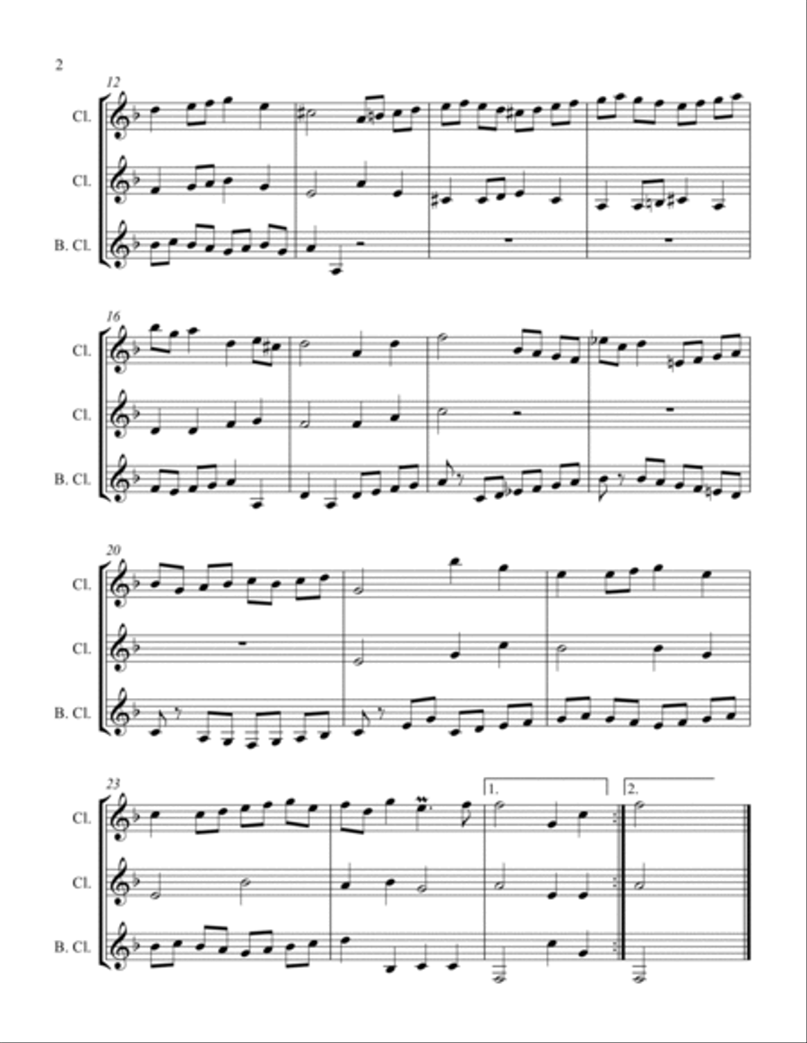Gavotte in G Clarinet Solo scores gallery preview page 2