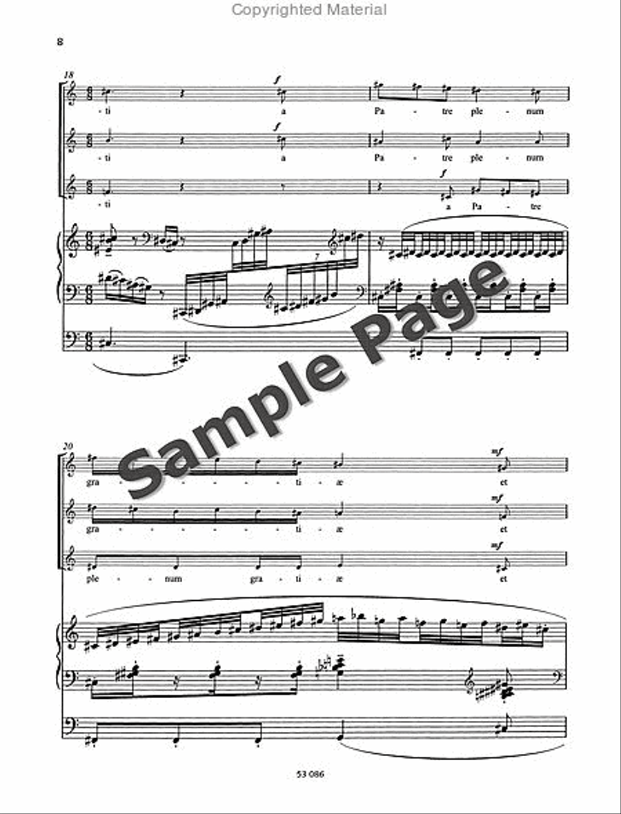 Verbum Caro Factun Est Femalechoir(ssa) Or 3 Solo Parts And Organ SSA scores gallery preview page 9