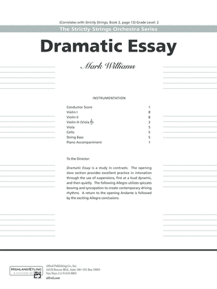 Book cover for Dramatic Essay: Score
