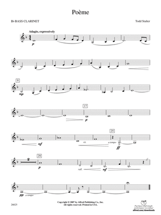Poeme: B-flat Bass Clarinet