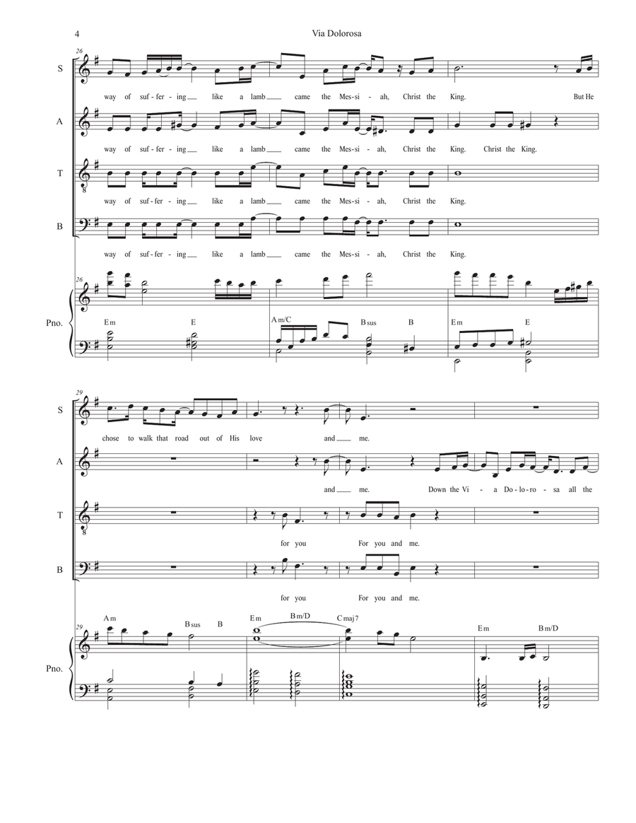 Via Dolorosa Piano, Vocal scores gallery preview page 4