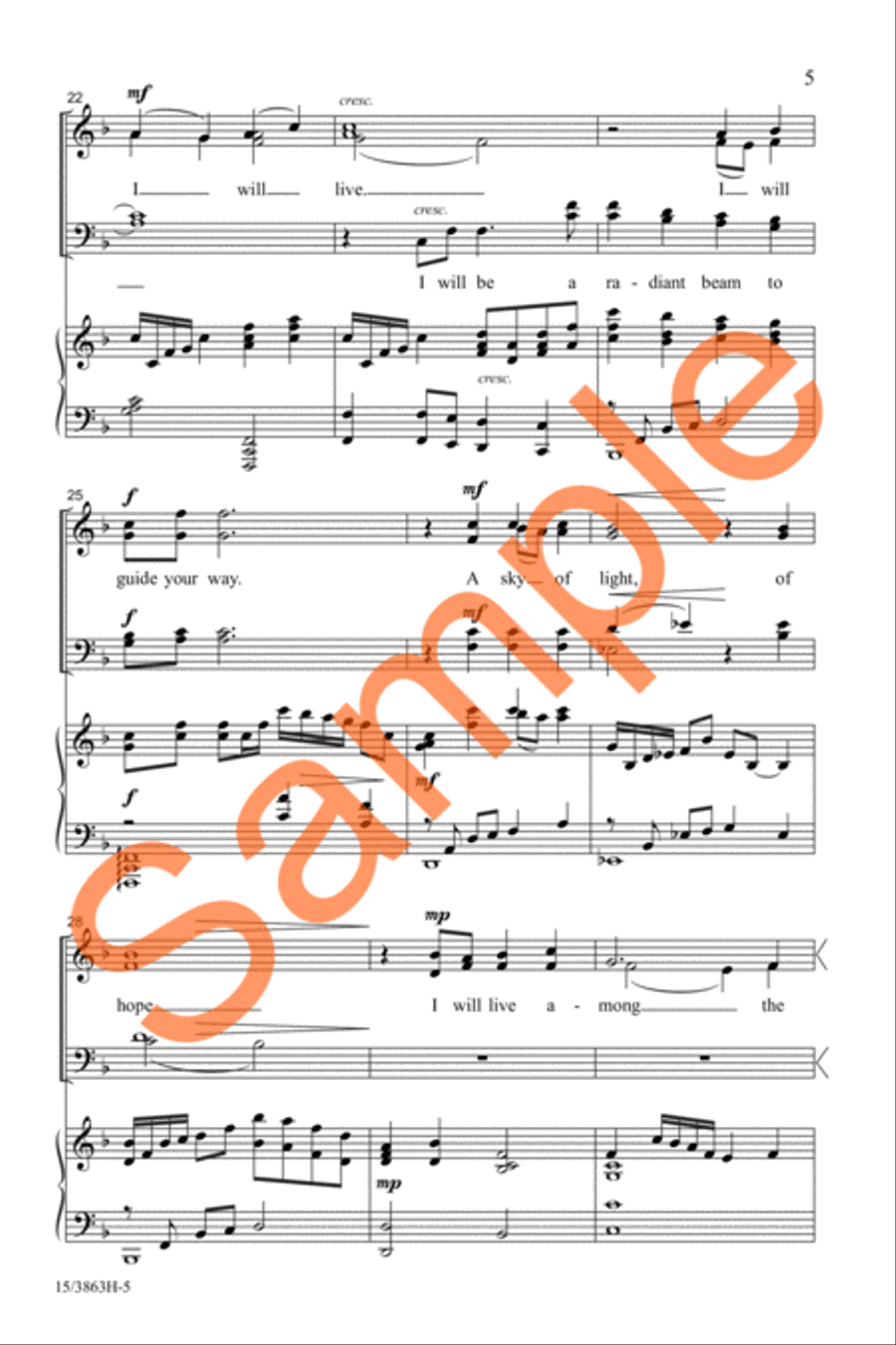 I Will Live (Stellae in Aeternum) Divisi scores gallery preview page 6