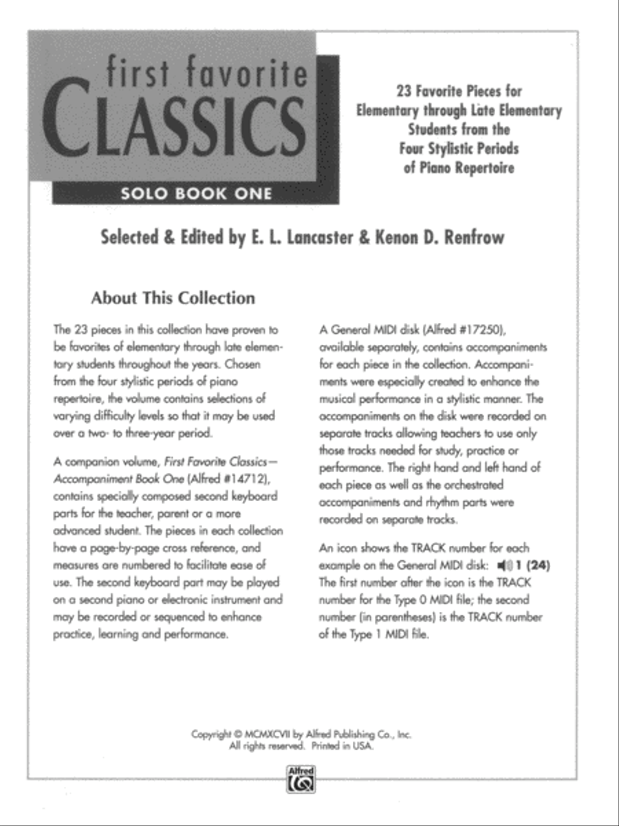 First Favorite Classics, Book 1 Easy Piano scores gallery preview page 7