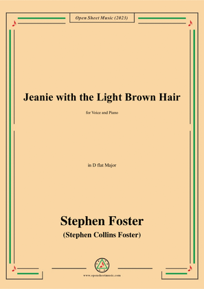 Book cover for S. Foster-Jeanie with the Light Brown Hair,in D flat Major