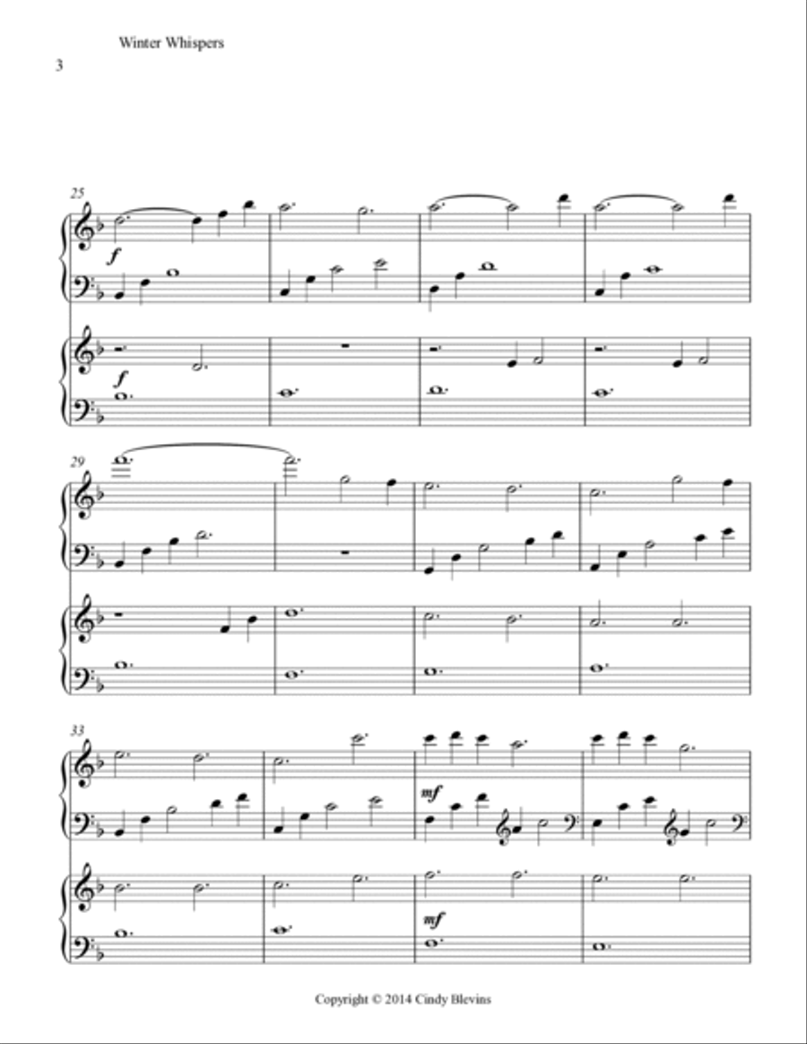 Winter Whispers, Harp Duet Harp scores gallery preview page 4