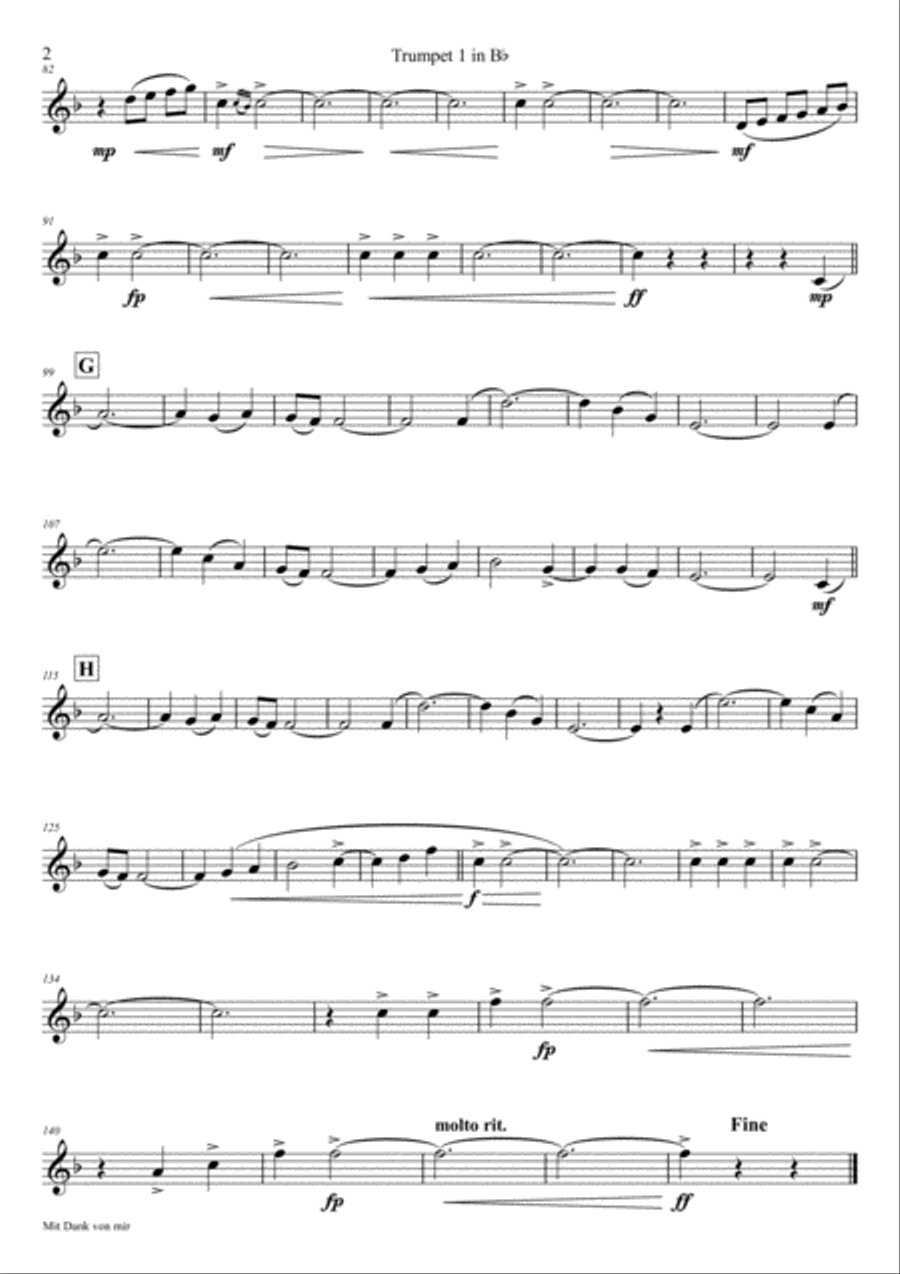 Mit Dank von mir - German Waltz - Oktoberfest - Brass Quintet Brass Quintet scores gallery preview page 6