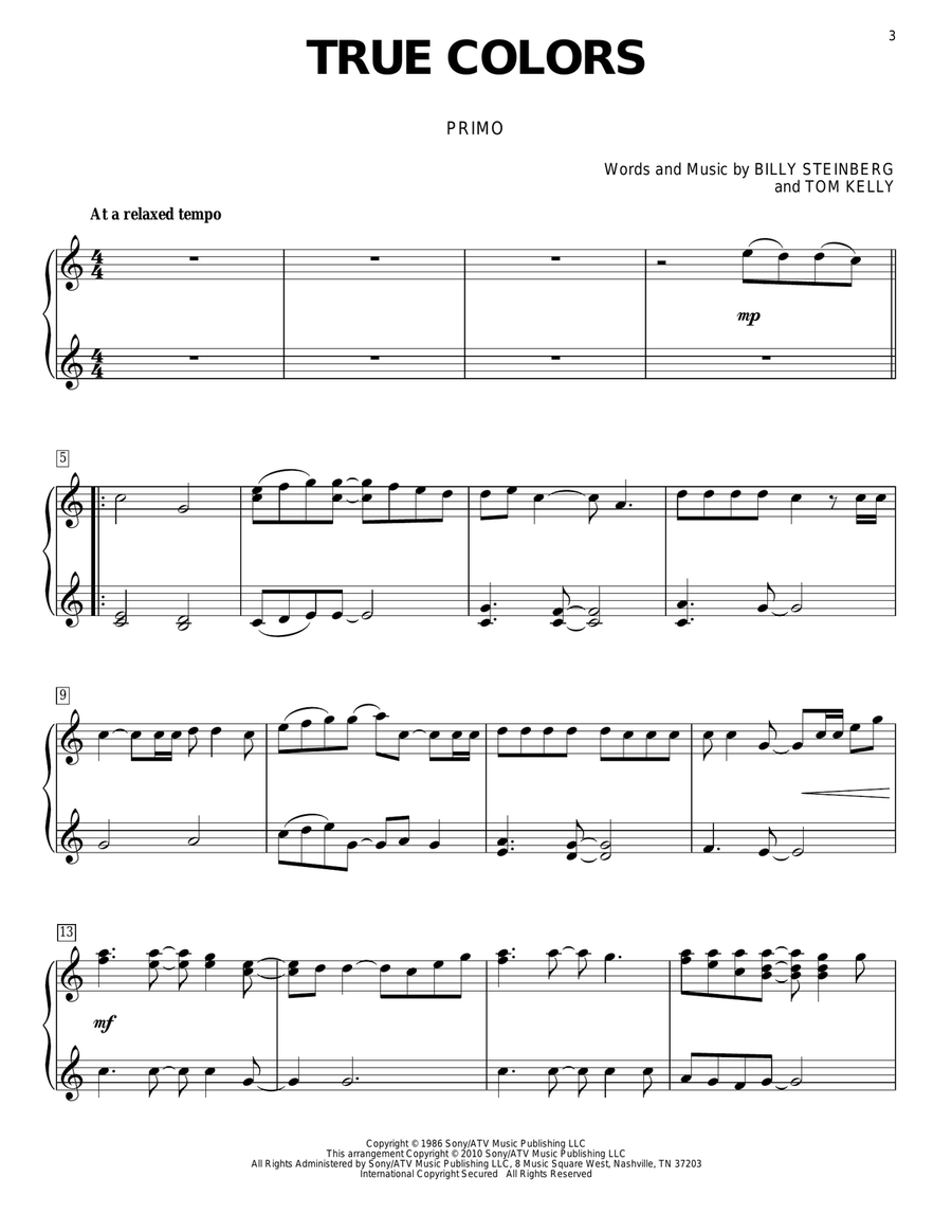 True Colors Piano Duet scores gallery preview page 2