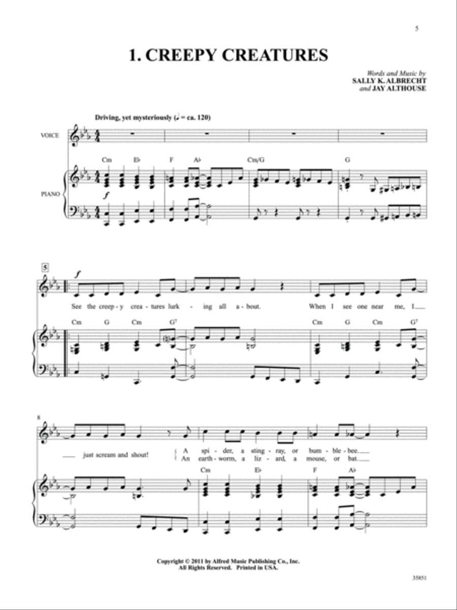 Creepy Creatures Creepy Creatures Unison Choir scores gallery preview page 6