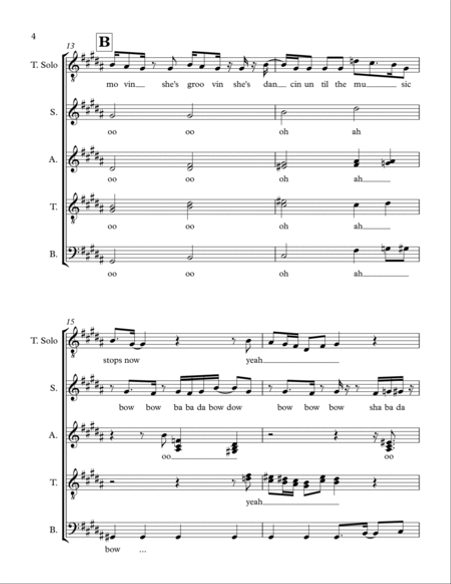 Dancing Machine 4-Part scores gallery preview page 4