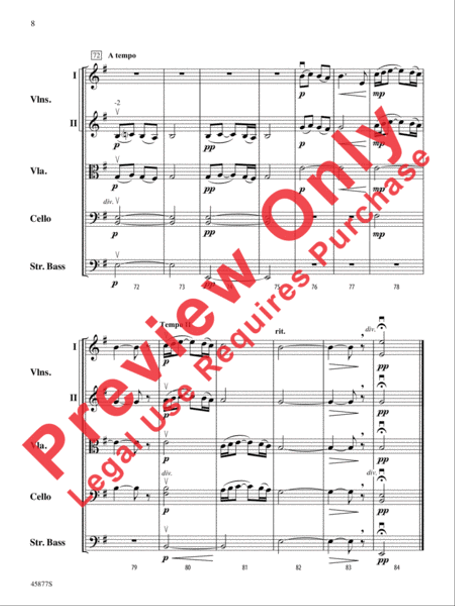 Old French Melody Old French Melody String Orchestra scores gallery preview page 8