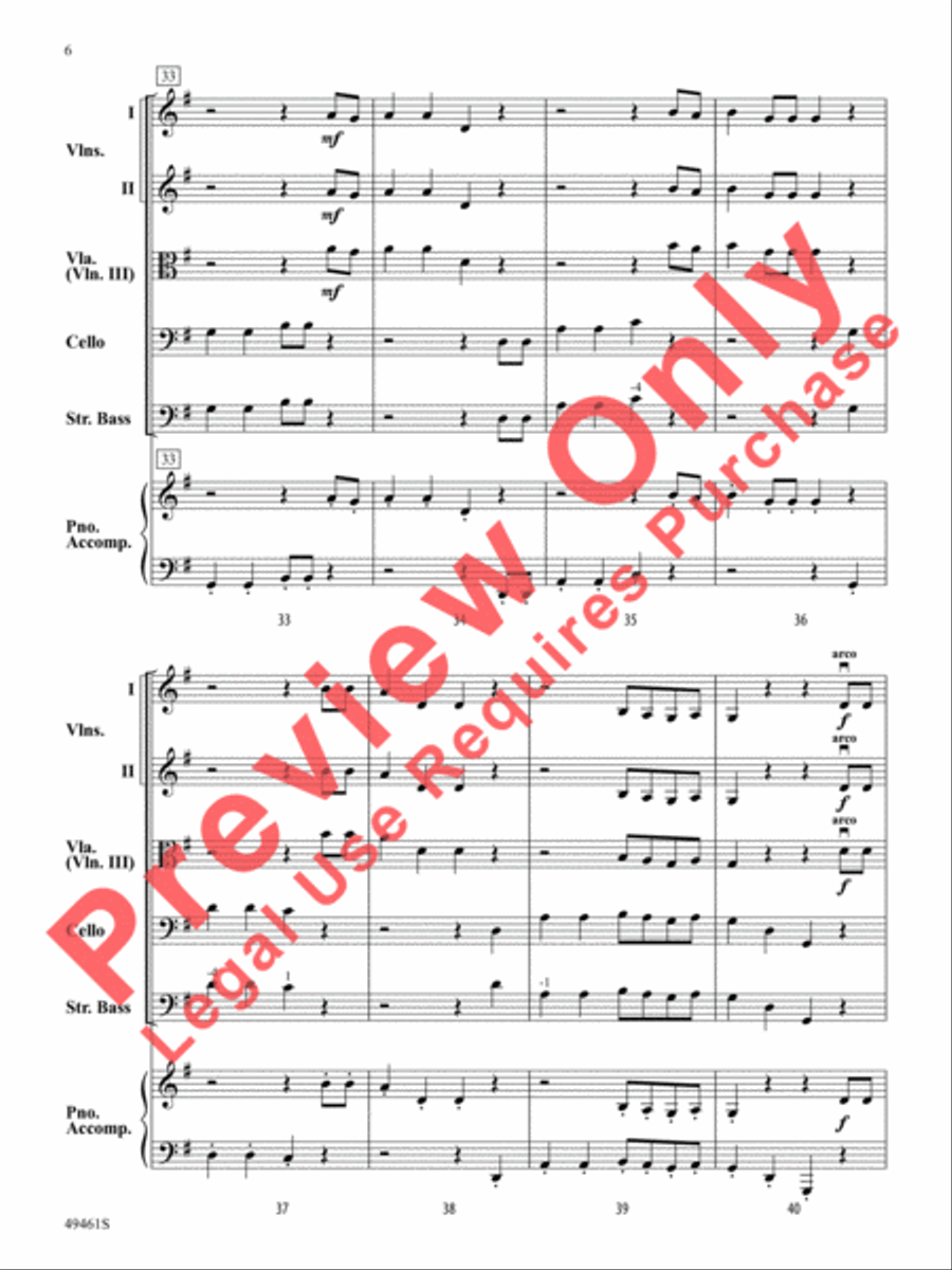 Dance of the Bowless Basses String Orchestra scores gallery preview page 7