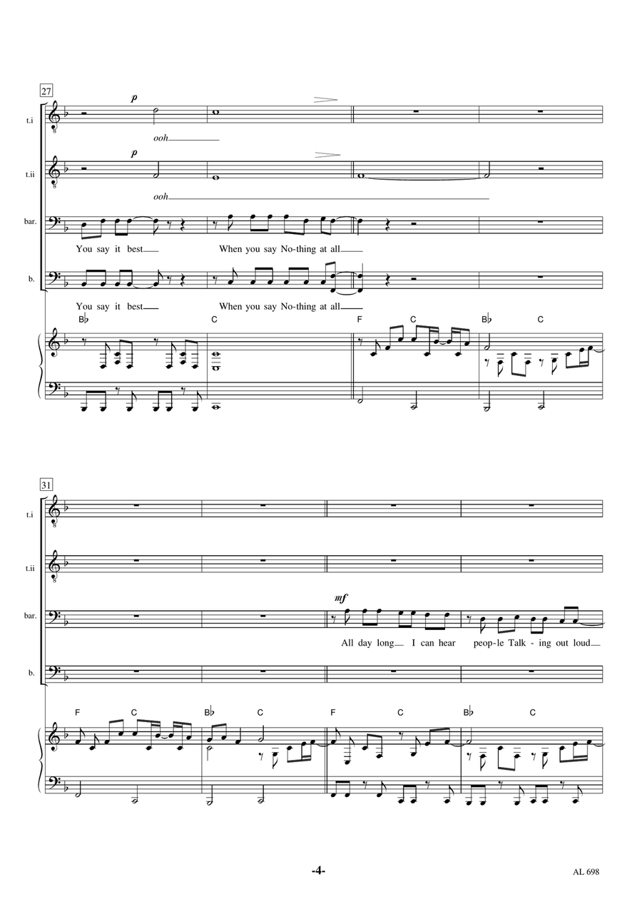 When You Say Nothing At All TTBB scores gallery preview page 4