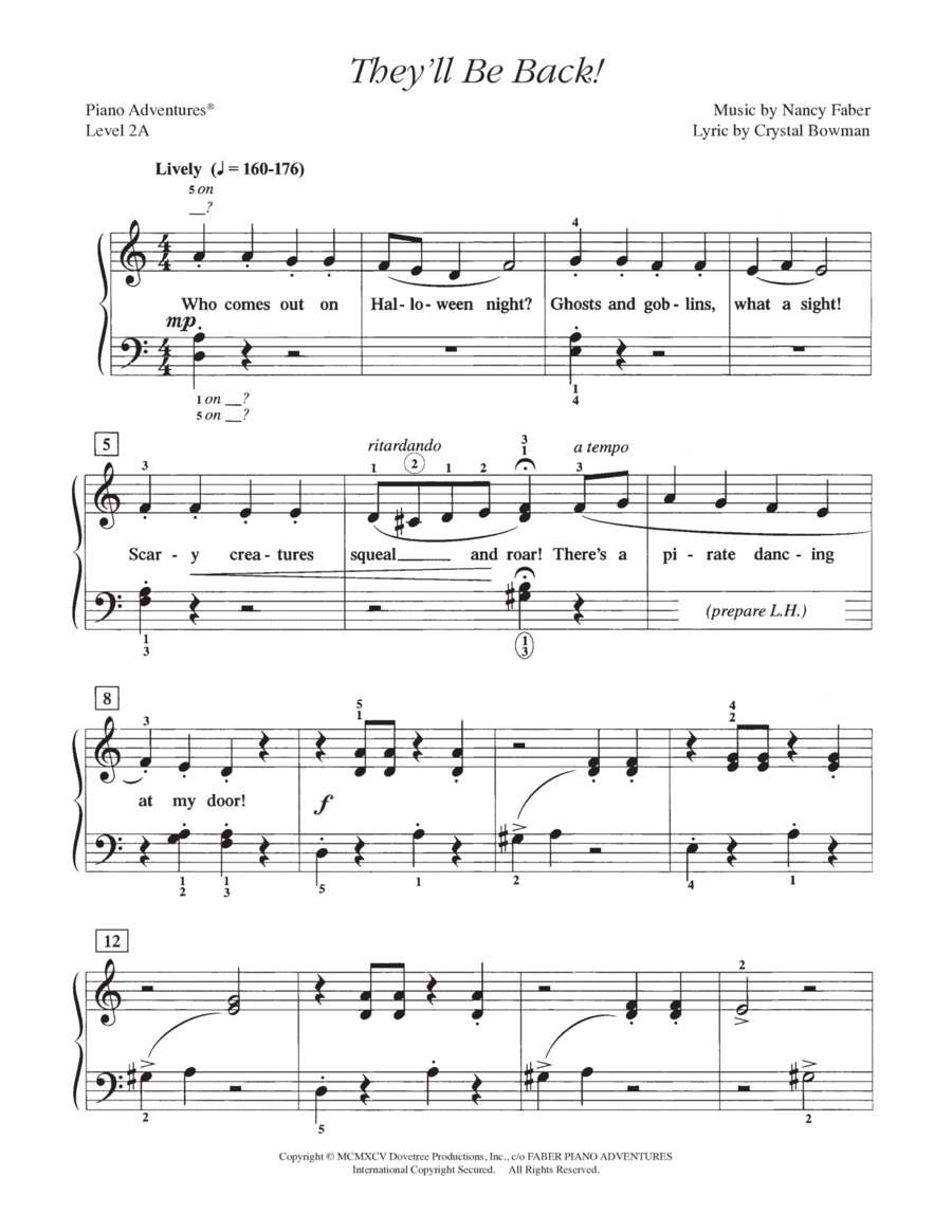 They'll be Back! Piano Method scores gallery preview page 1