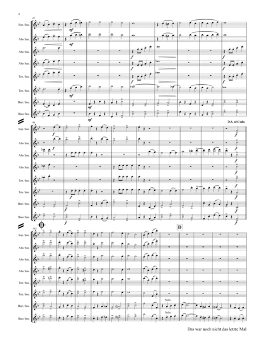 Das war noch nicht das letzte Mal - German Polka - Oktoberfest - Saxophone Quintet Saxophone Quintet scores gallery preview page 4