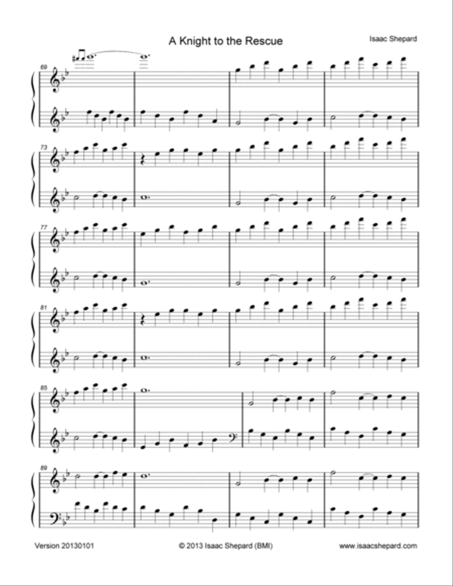 A Knight to the Rescue Piano Solo scores gallery preview page 4