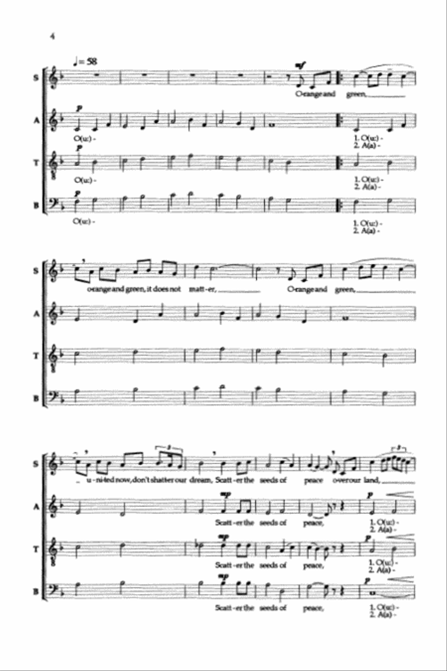 Across the Bridge of Hope - SATB 4-Part scores gallery preview page 3