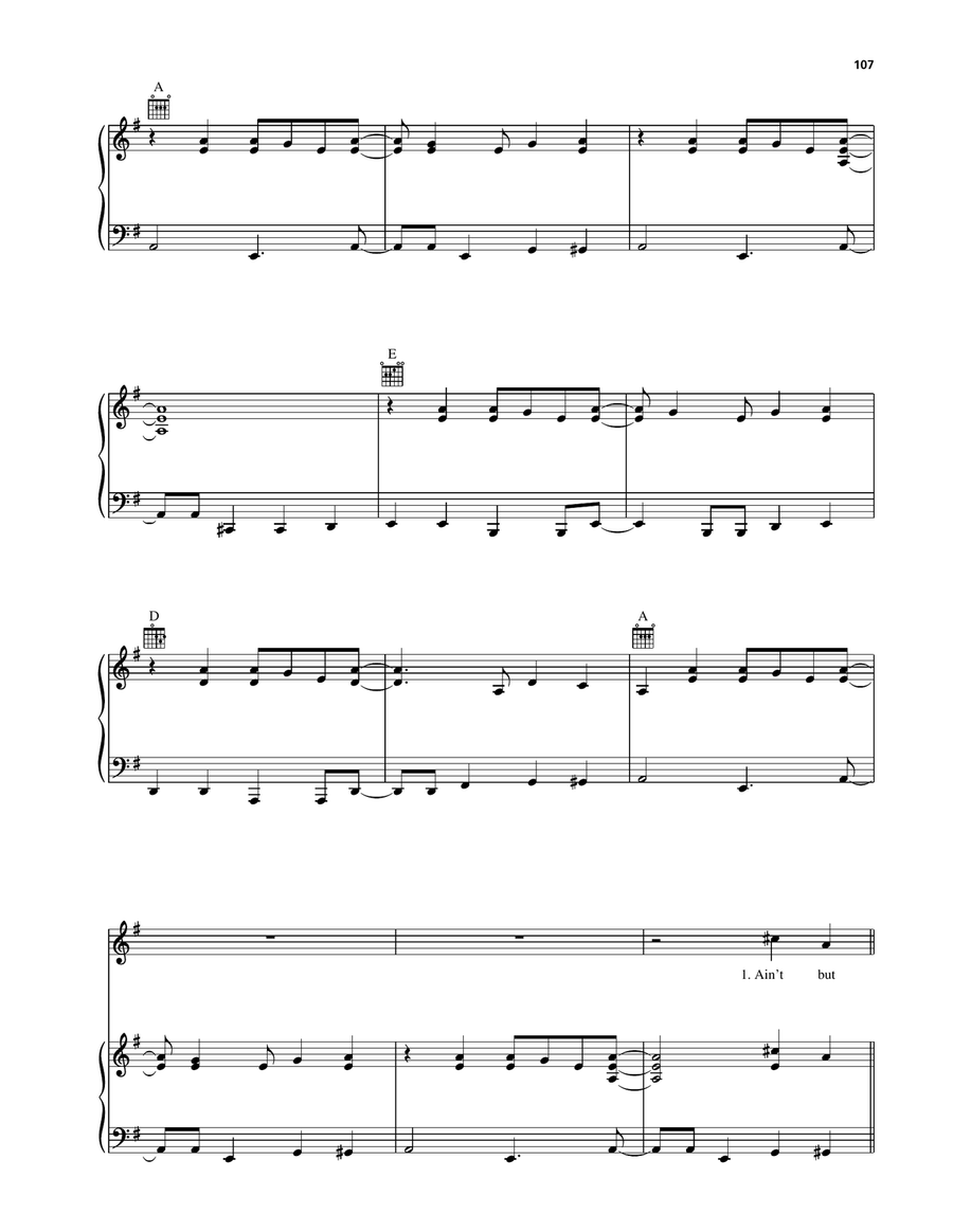 One Way Out Piano, Vocal, Guitar scores gallery preview page 2