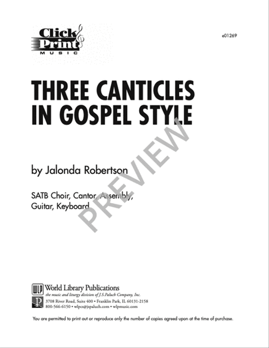 Three Canticles in Gospel Style 4-Part scores gallery preview page 12