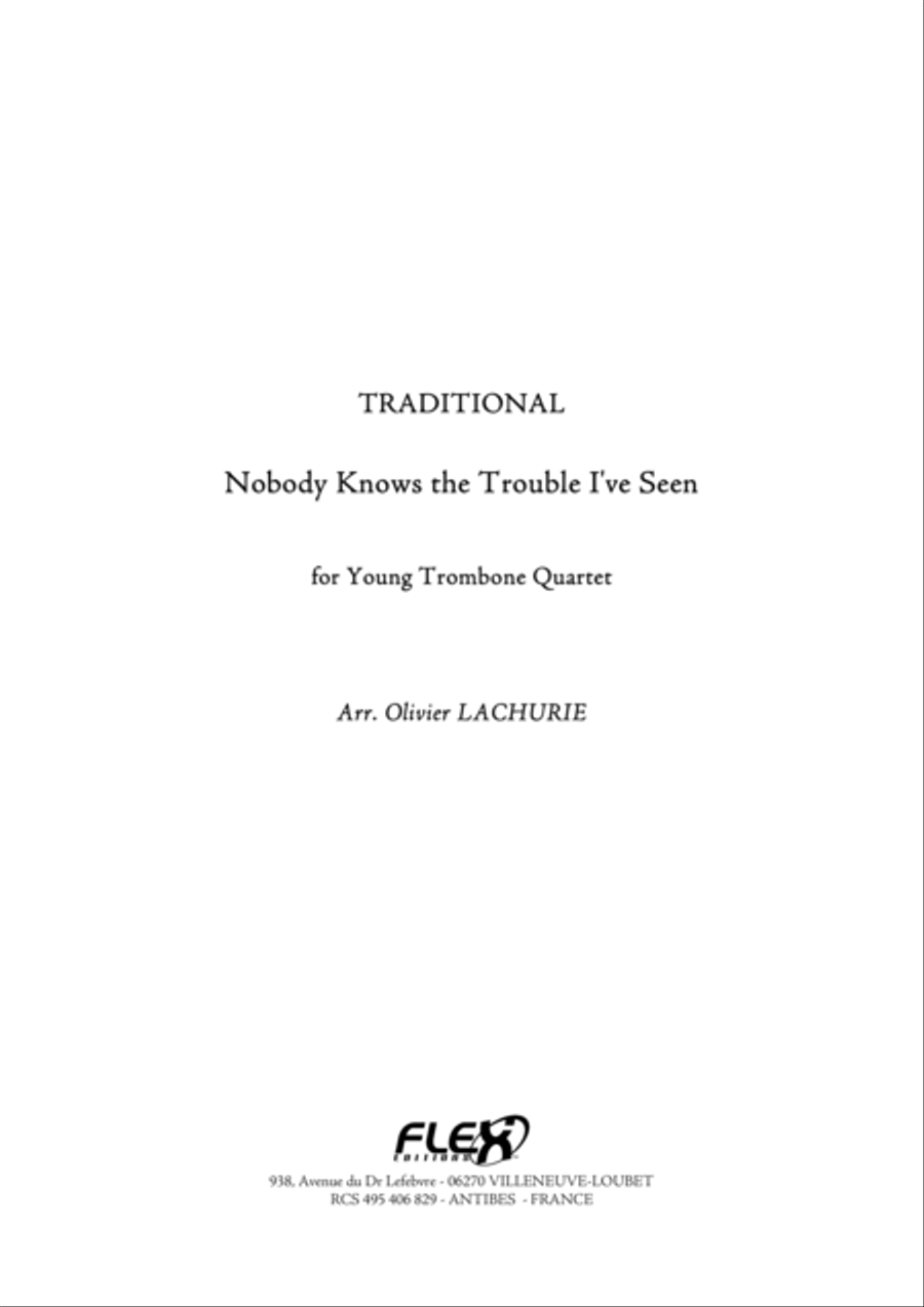Nobody Knows Trombone Quartet scores gallery preview page 1