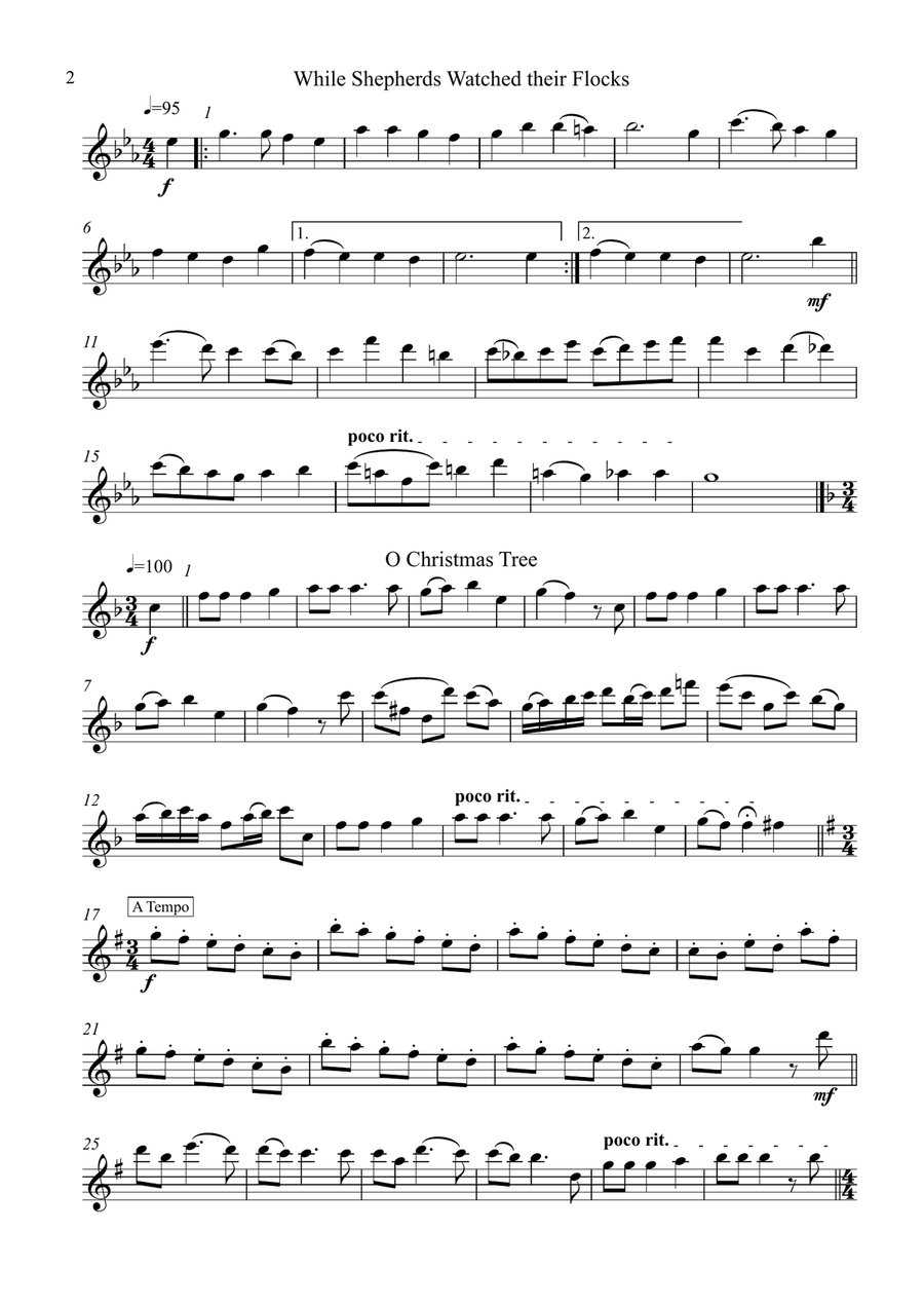 10 Christmas Carol Favourites (Flute Duets) Flute Duet scores gallery preview page 2