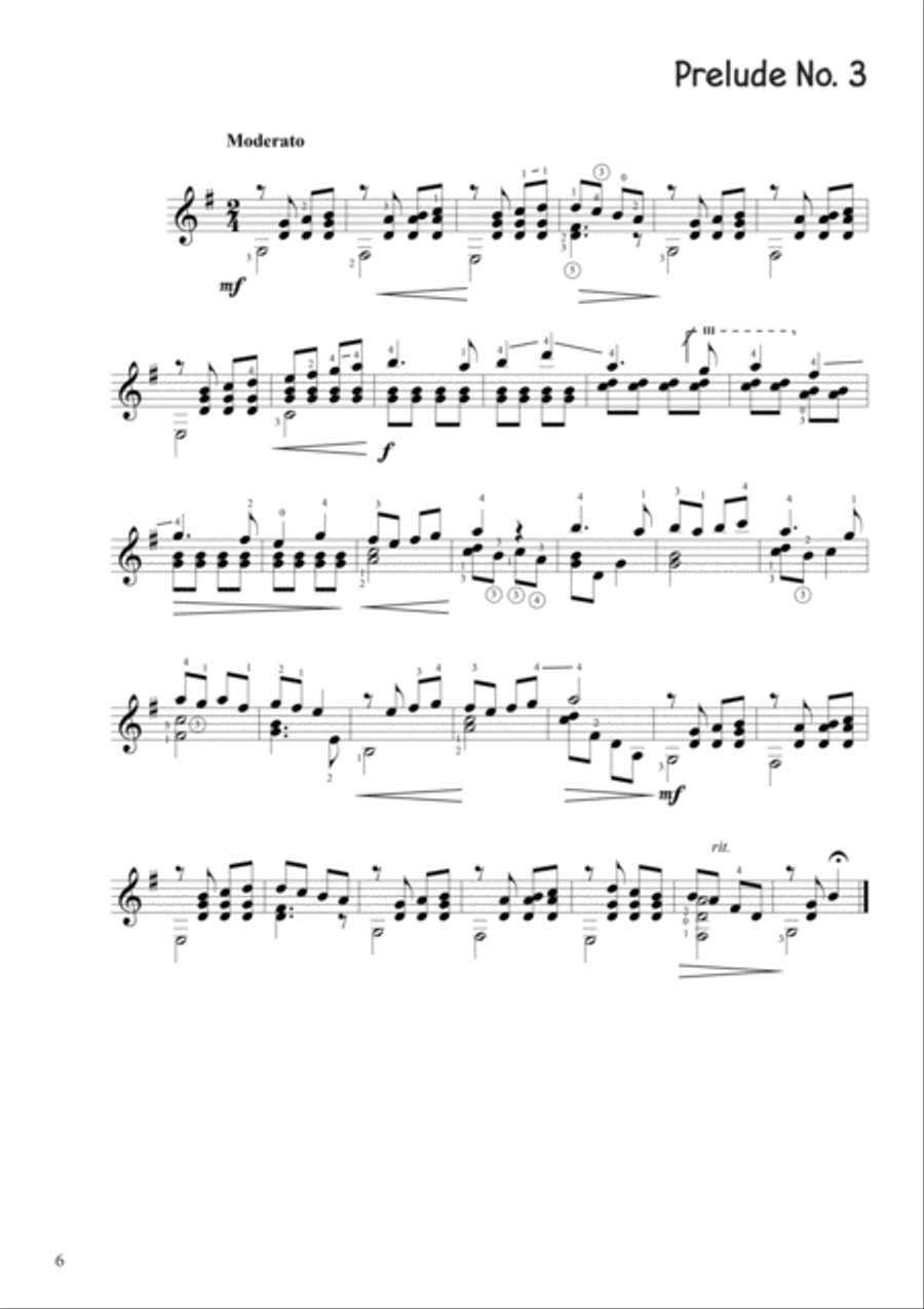 12 Preludes for kids Classical Guitar scores gallery preview page 6