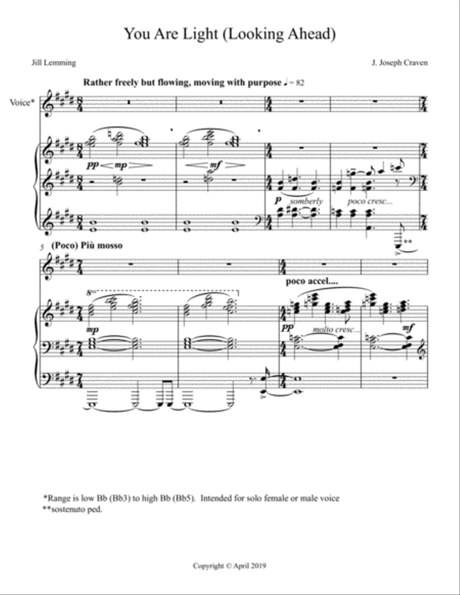 You Are Light (Looking Ahead) Voice scores gallery preview page 1