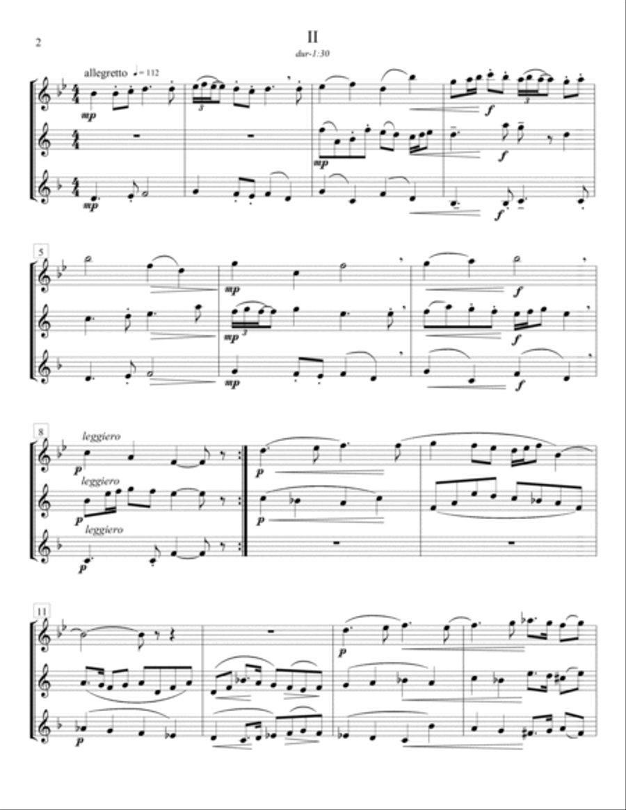 Trio for Flute, Clarinet, and Horn Small Ensemble scores gallery preview page 3