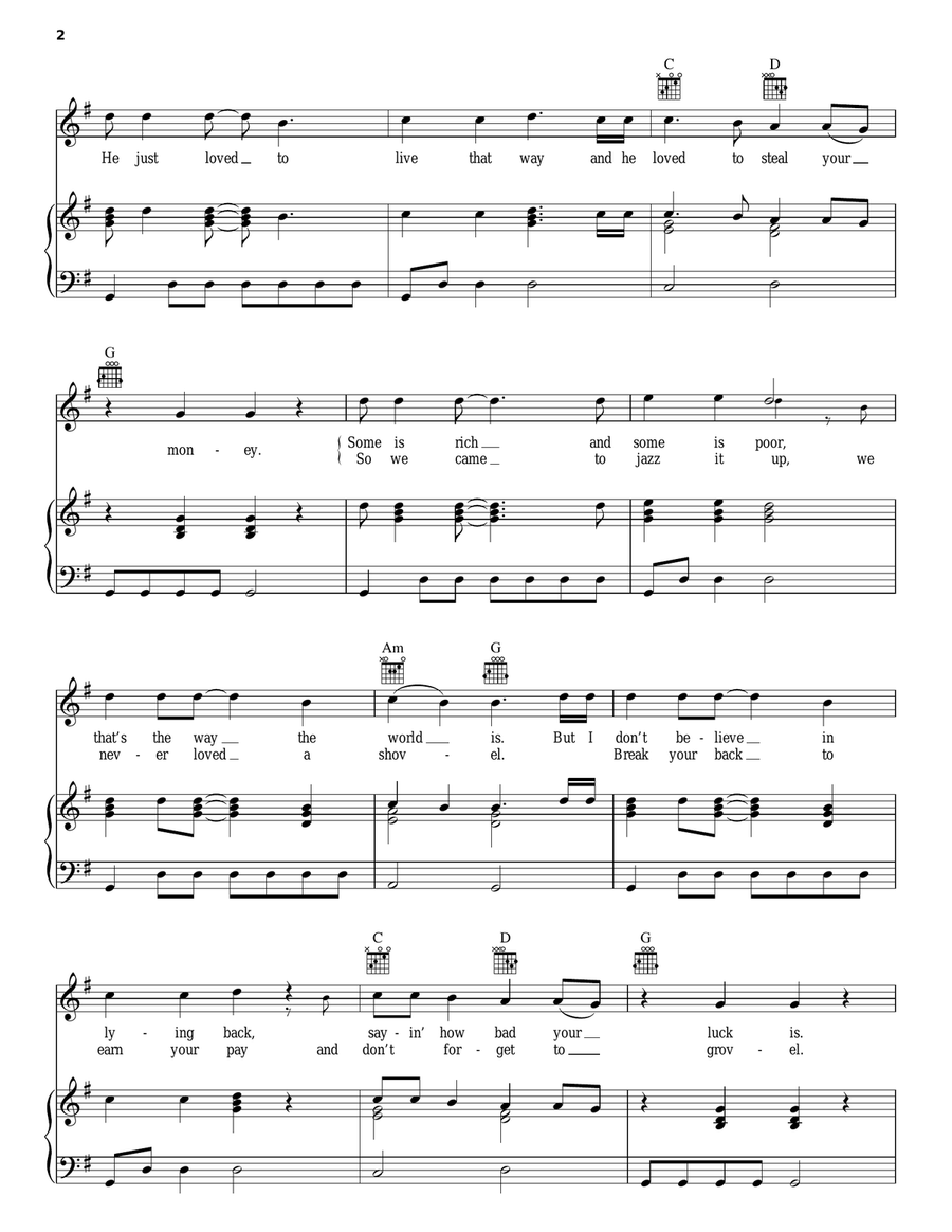 Bankrobber Bankrobber Piano, Vocal, Guitar scores gallery preview page 2