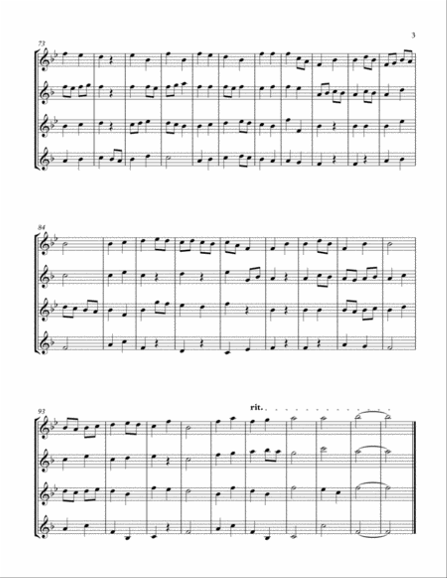 Il est né (Sax Quartet SATB) Saxophone Quartet scores gallery preview page 3