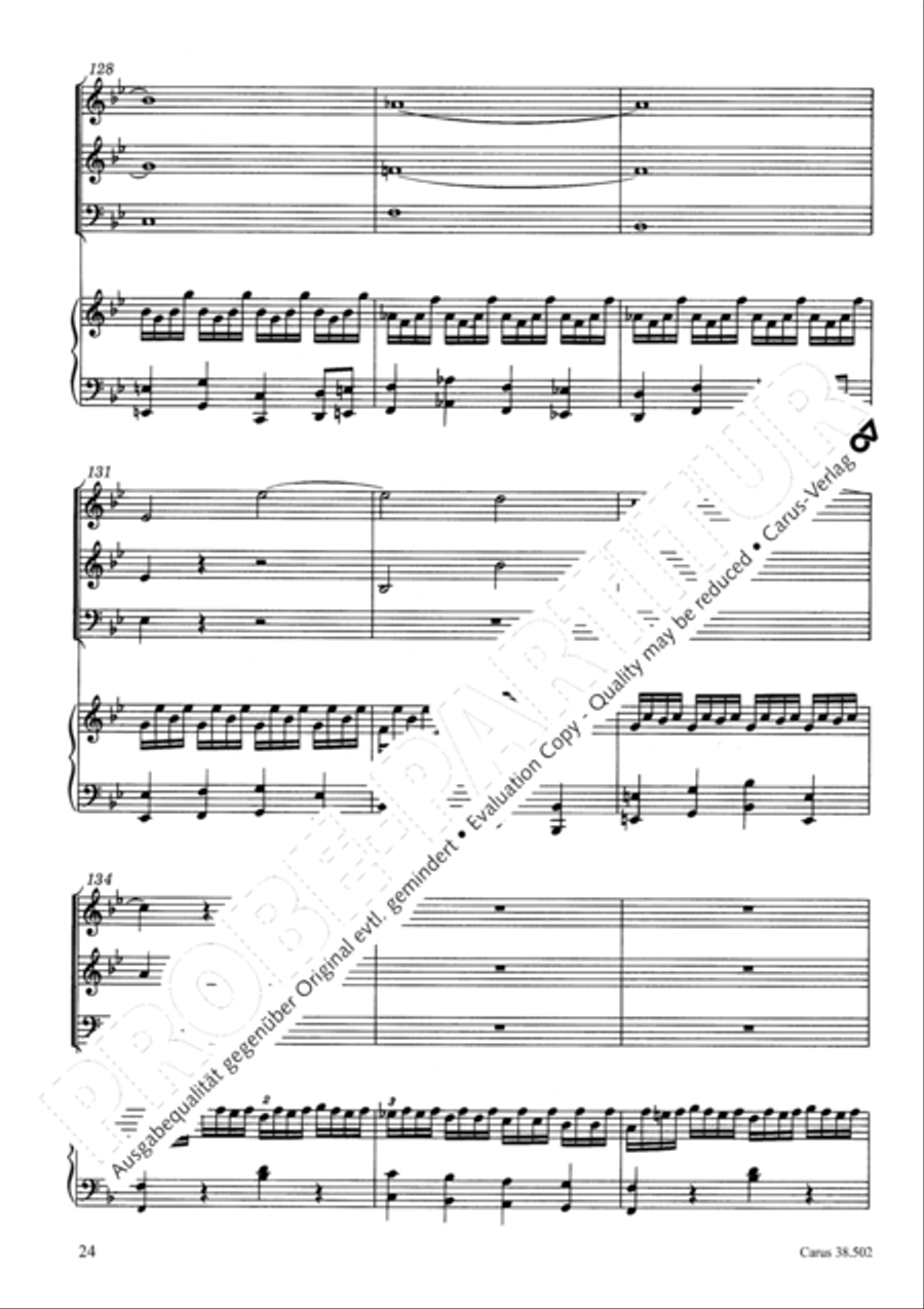 Organ Concerto in B flat major (Orgelkonzert in B) Violin scores gallery preview page 27