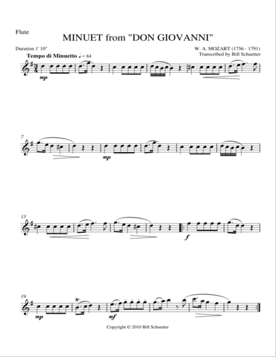 Minuet from Don Giovanni Woodwind Quintet scores gallery preview page 3