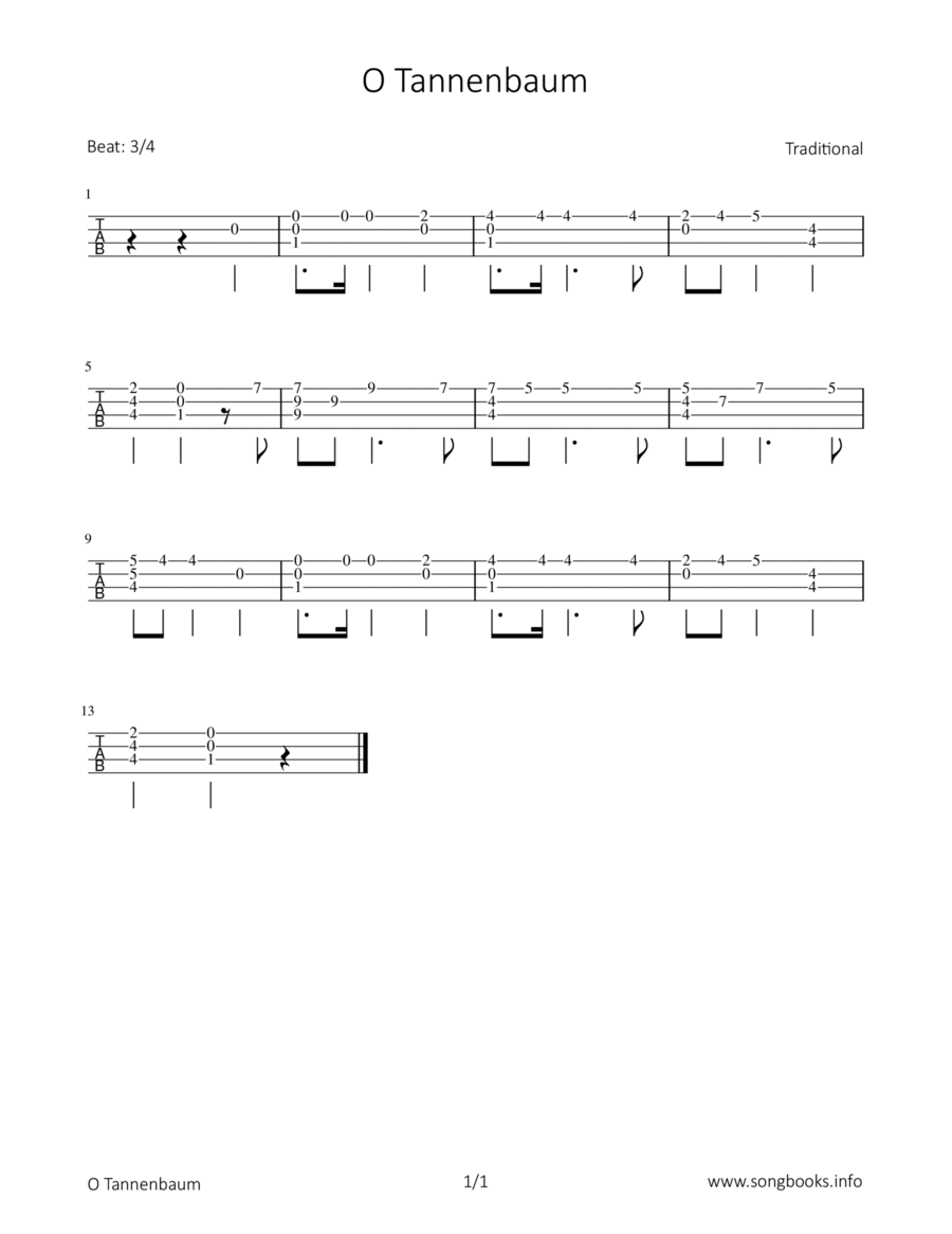 O Tannenbaum Ukulele scores gallery preview page 1