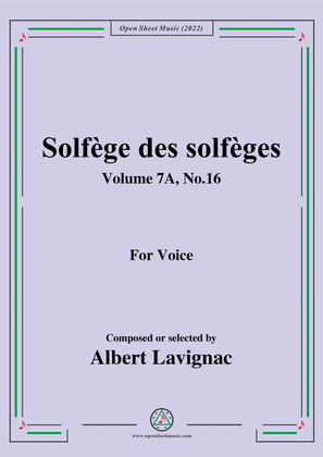 Lavignac-Solfege des solfeges,Volume 7A No.16,for Voice