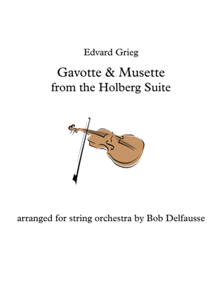 Book cover for Gavotte and Musette from Grieg's Holberg Suite, for string orchestra